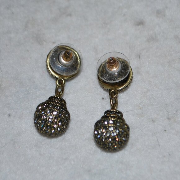 Heidi Daus “Museum Madness” Black Diamond Crystal Drop Earrings - Picture 3 of 4